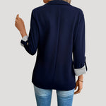 Theresa Tailored Single-Breasted Blazer with Rolled Sleeves