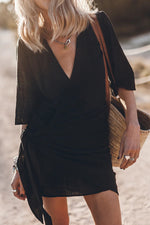 Natascha Wrap Mini Dress with Asymmetric Hem