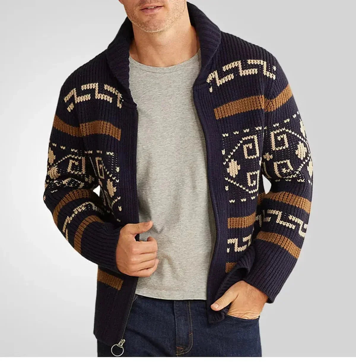 Lukas Casual Warm Patterned Cardigan