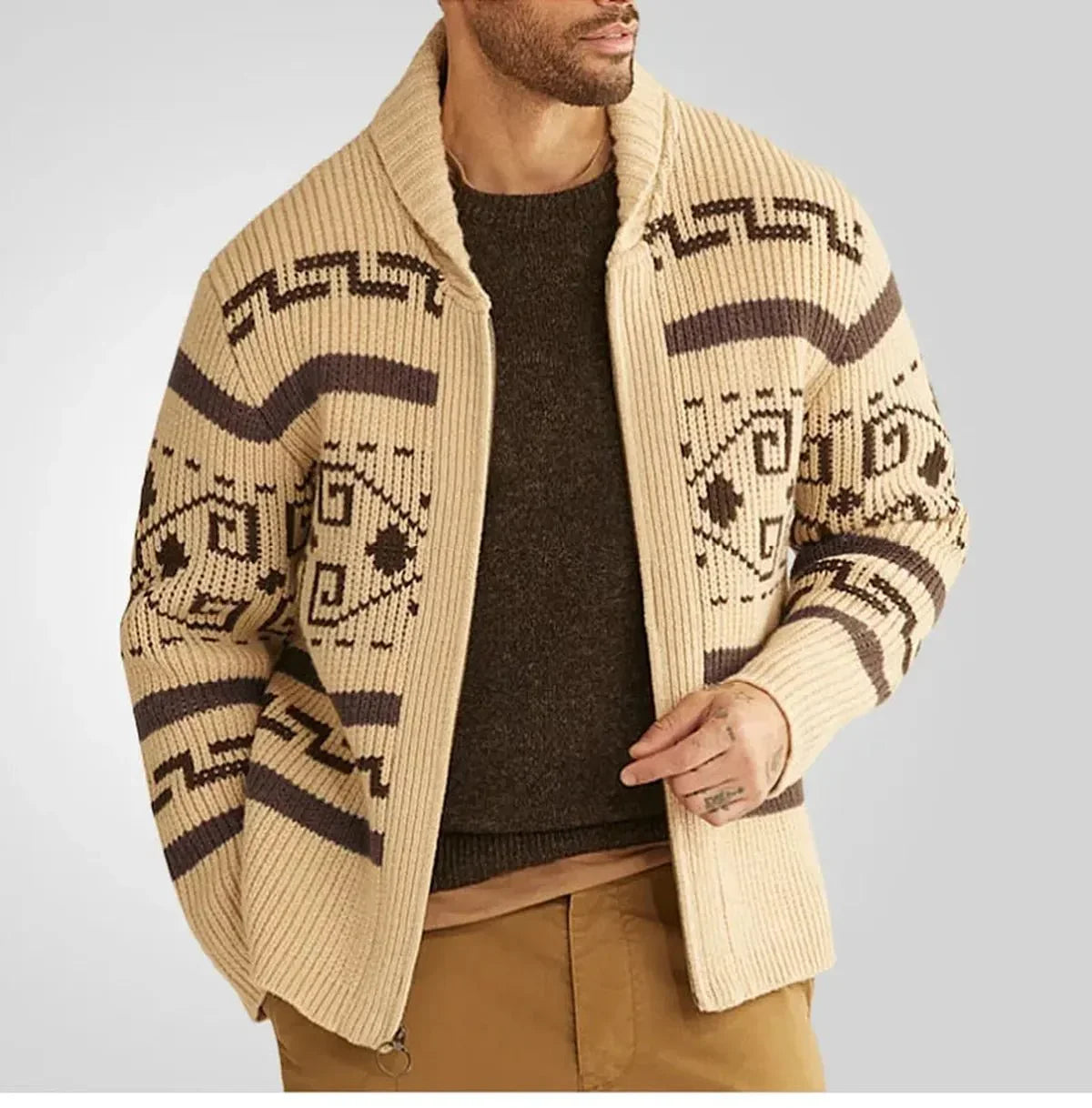 Lukas Casual Warm Patterned Cardigan