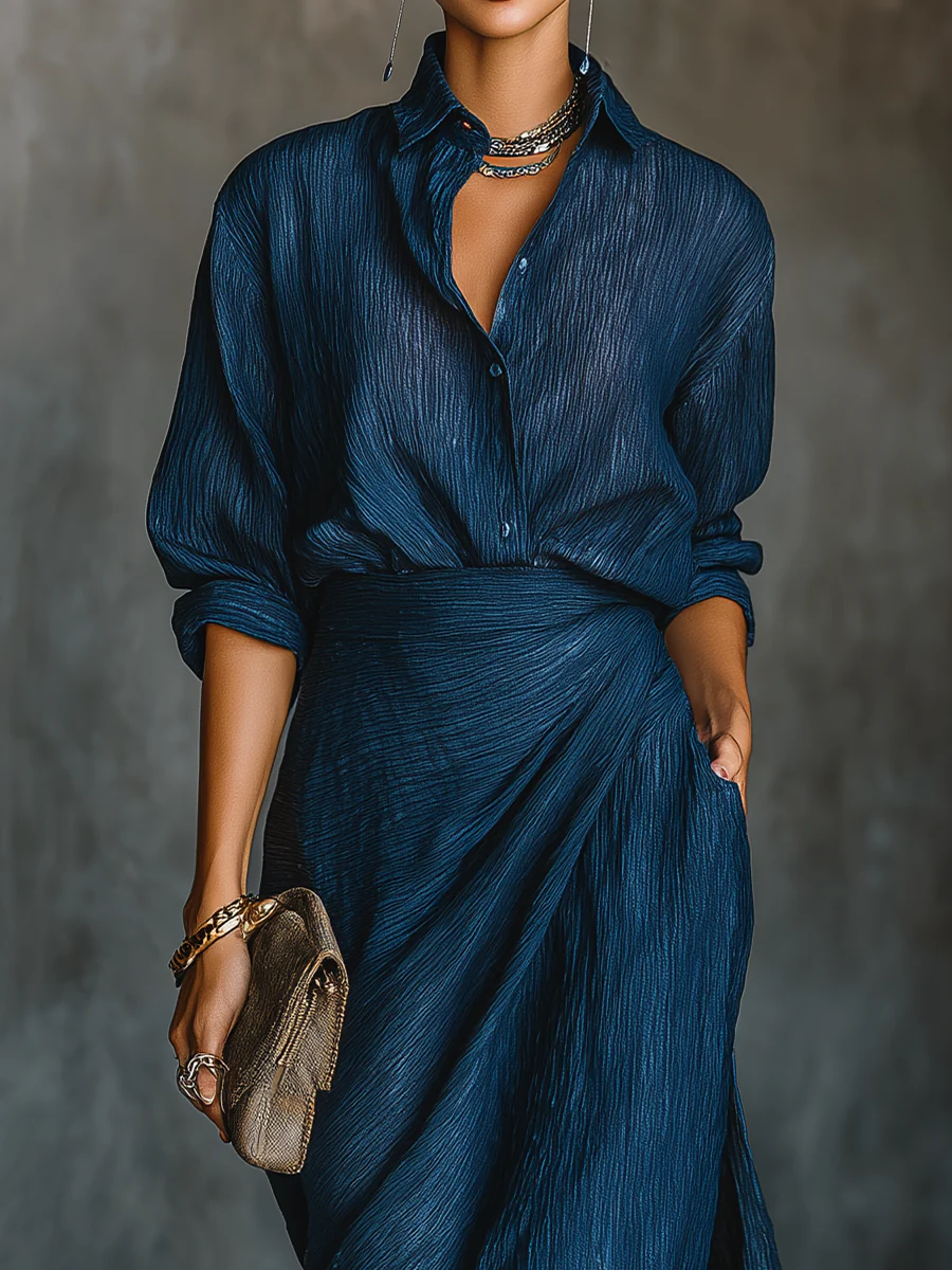 Elfriede Elegant Shirt and Long Skirt Set