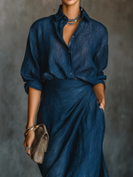 Elfriede Elegant Shirt and Long Skirt Set