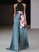 Angela Floral Slit A-Line Maxi Dress
