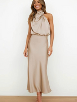 Doris Chic Halter Evening Dress