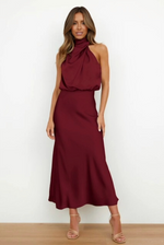 Doris Chic Halter Evening Dress