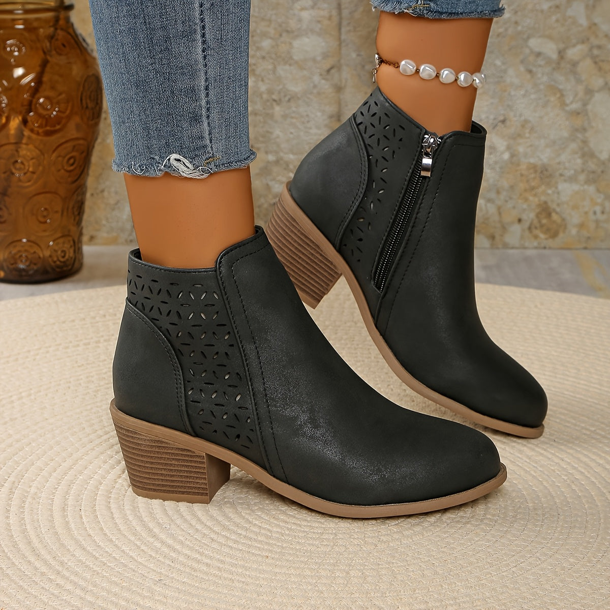 Greta Side-Zip Slip-On Ankle Boots