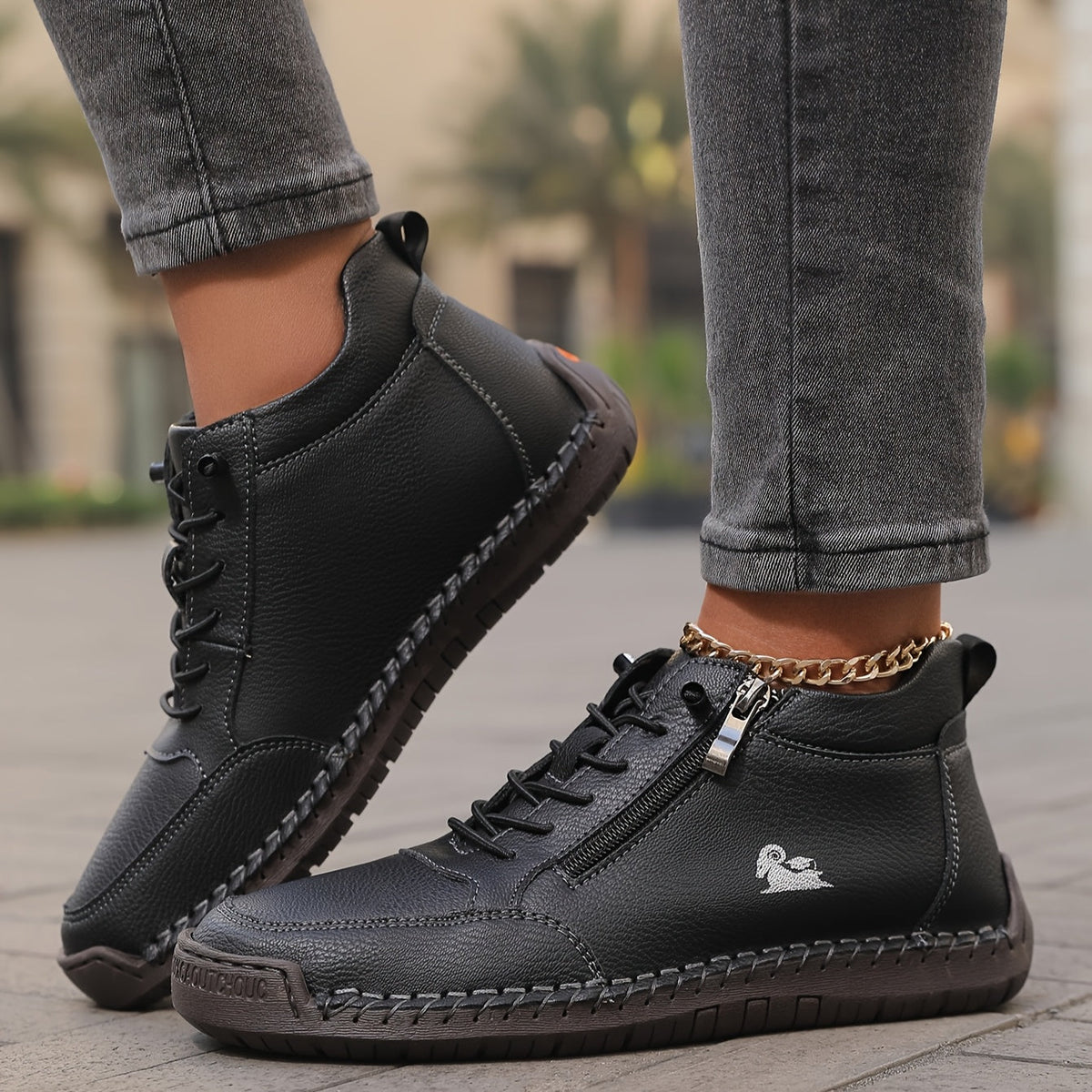 Bettina Comfort Lace-Up Sneakers with Side Zip
