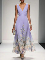 Carolin Floral Chiffon Summer Maxi Dress