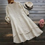 Katharina Linen Shirtdress with Asymmetric Hem