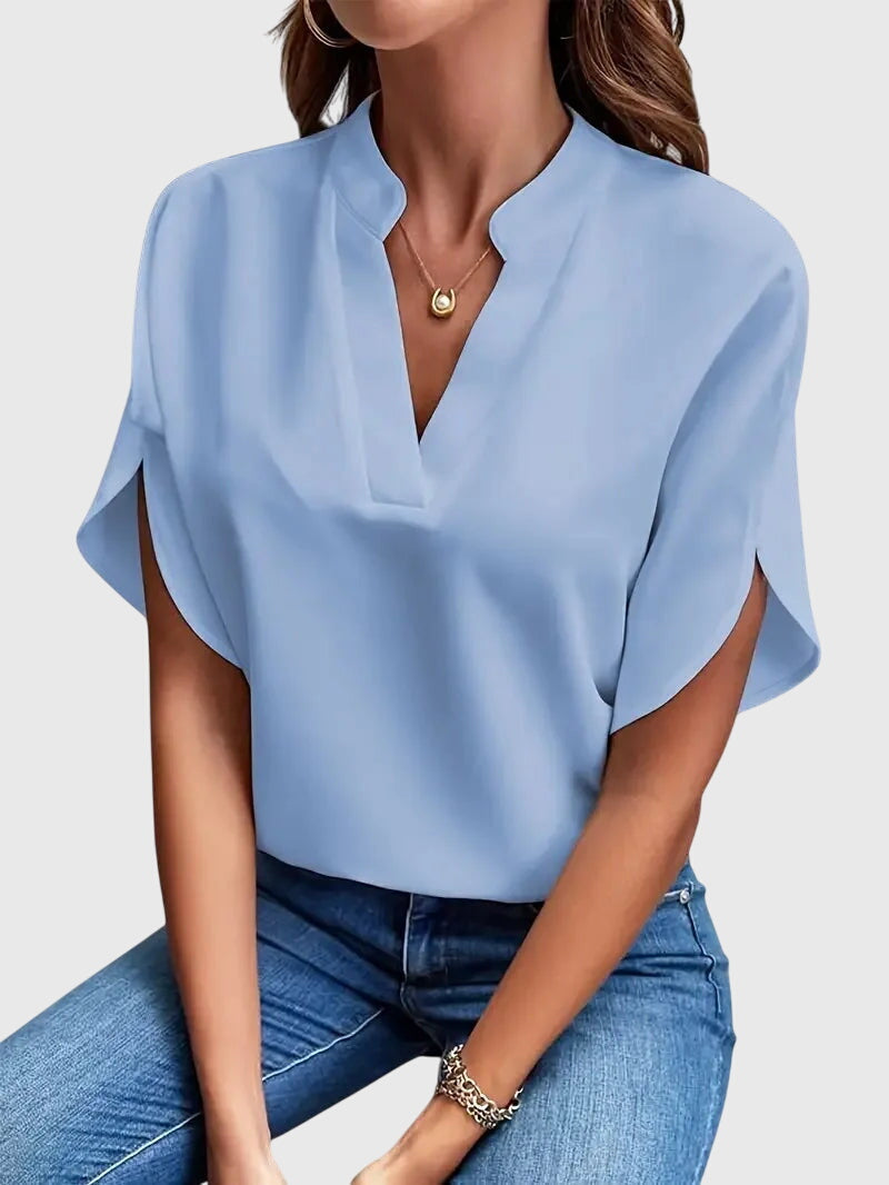 Beatrix | Soft And Elegant V-Neck Shirt, women's shirt – view 4