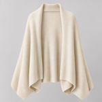 Aldbury Knit Cape in cream, product shot