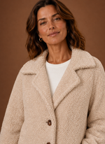 Women's Teddy Coat - Long Double-Breasted Winter Coat | Areleon