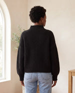 Camille Turtleneck Sweater for Women - Chunky Knit Oversized Pullover - Black | Auburn Row
