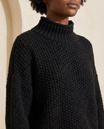 Camille Turtleneck Sweater for Women - Chunky Knit Oversized Pullover - Black | Auburn Row