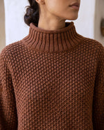 Camille Turtleneck Sweater for Women - Chunky Knit Oversized Pullover - Brown | Auburn Row