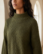 Camille Turtleneck Sweater for Women - Chunky Knit Oversized Pullover - Green | Auburn Row
