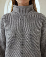 Camille Turtleneck Sweater for Women - Chunky Knit Oversized Pullover - Grey | Auburn Row