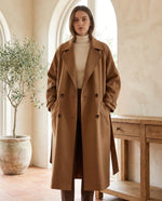Adeline Elegant Long Coat for Women – Brown