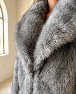 Beatrix Fluffy Lapel Jacket for Women – Grey
