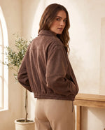 Hadley Faux Suede Jacket for Women - Oversized Shirt Jacket - Chocolate Brown | Auburn Row