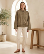 Hadley Faux Suede Jacket for Women - Oversized Shirt Jacket - Green | Auburn Row