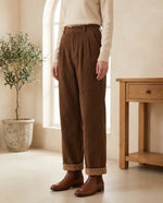 Tilda High Waist Wide Leg Pants for Women – Brown