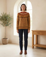 Ingrid Fair Isle Sweater for Women - Nordic Pattern Knit Pullover - Brown | Auburn Row