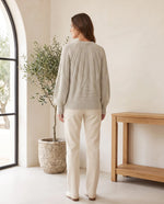 Isla Cable Knit Sweater for Women - Crew Neck Long Sleeve Jumper - Beige | Auburn Row