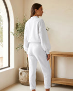 Cleo Knit Sweater & Pants Set for Women – White