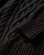 Maren Sweater Dress for Women - Oversized Cable Knit Crew Neck - Black