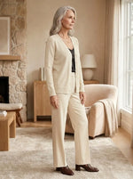 Odette Fine Knit Cardigan for Women - Button Front V-Neck - White | Auburn Row