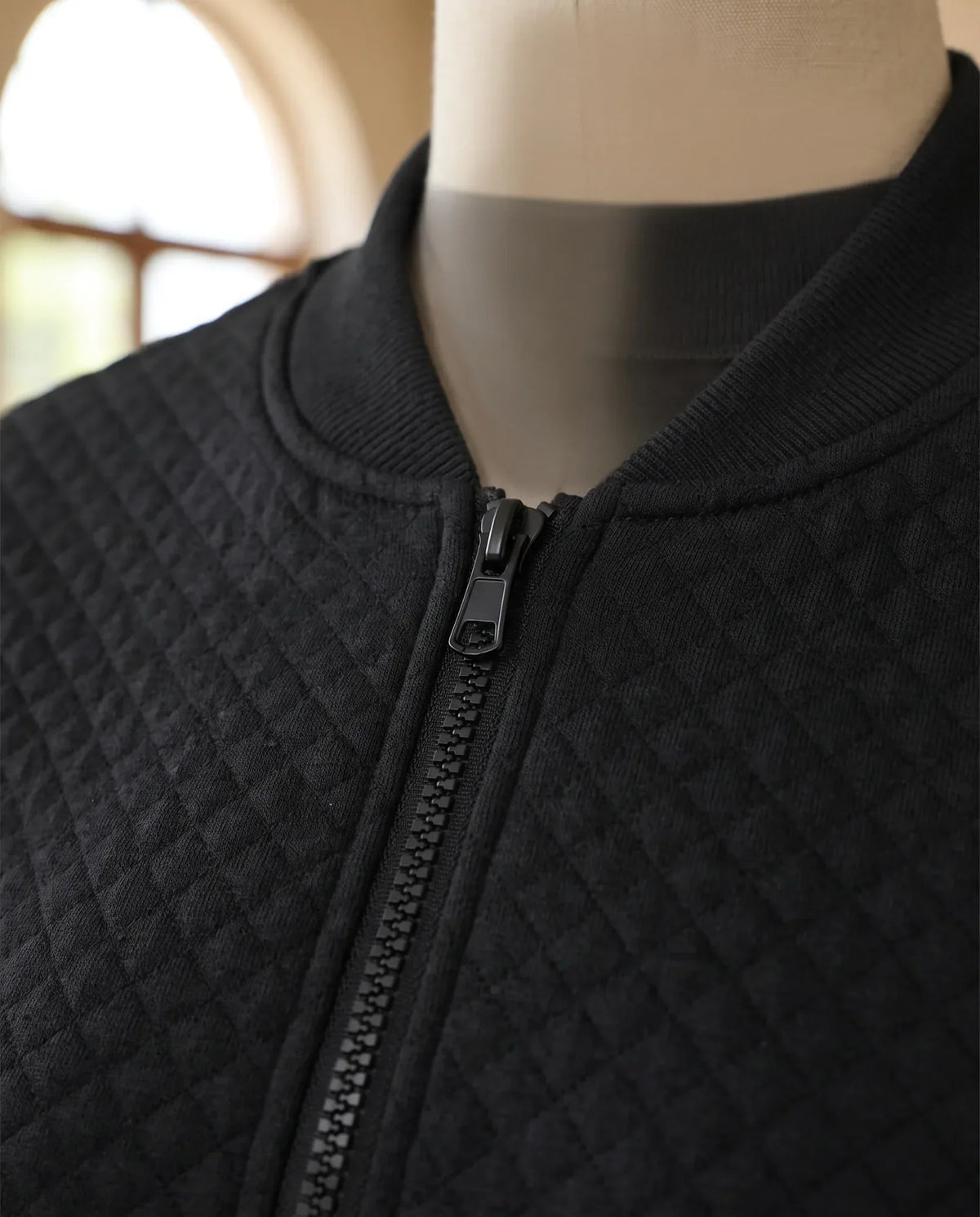 Etta Quilted Bomber Jacket for Women – Black