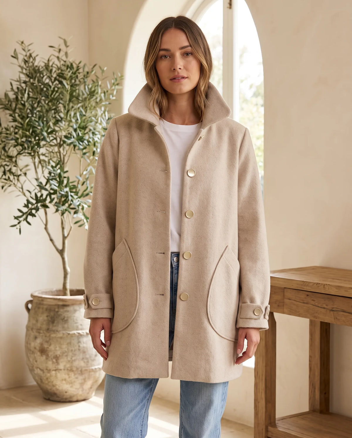 Margot Women's Oversized Longline Coat – Oatmeal