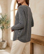 Rosalind Asymmetric Button Cardigan for Women – Charcoal