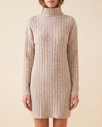 Ada Sweater Dress for Women - Ribbed Turtleneck Mini Long Sleeve