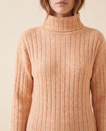 Ada Sweater Dress for Women - Ribbed Turtleneck Mini Long Sleeve