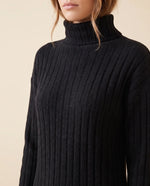 Ada Sweater Dress for Women - Ribbed Turtleneck Mini Long Sleeve