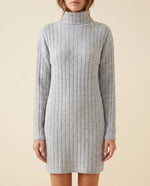Ada Sweater Dress for Women - Ribbed Turtleneck Mini Long Sleeve