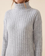 Ada Sweater Dress for Women - Ribbed Turtleneck Mini Long Sleeve