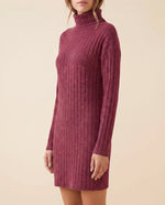 Ada Sweater Dress for Women - Ribbed Turtleneck Mini Long Sleeve
