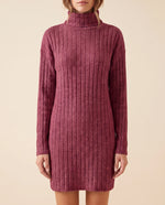 Ada Sweater Dress for Women - Ribbed Turtleneck Mini Long Sleeve