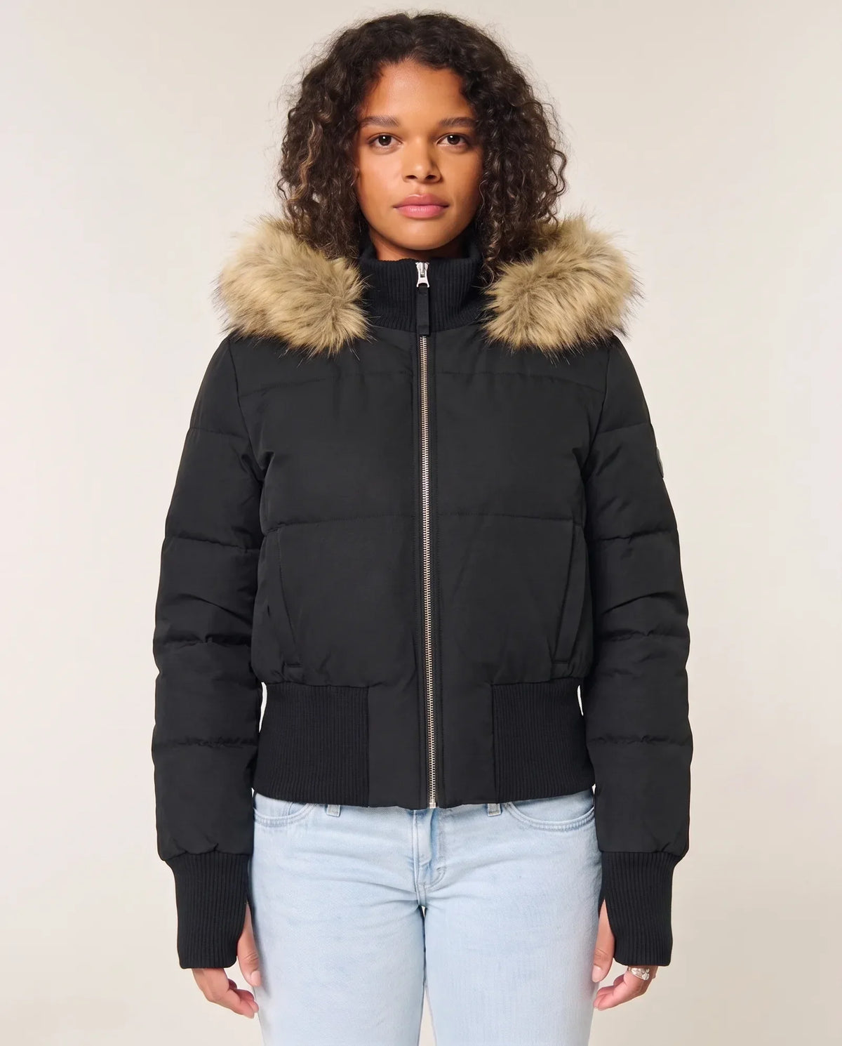 Blythe Puffer Jacket for Women - Cropped Hooded Zip-Up