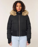 Blythe Puffer Jacket for Women - Cropped Hooded Zip-Up