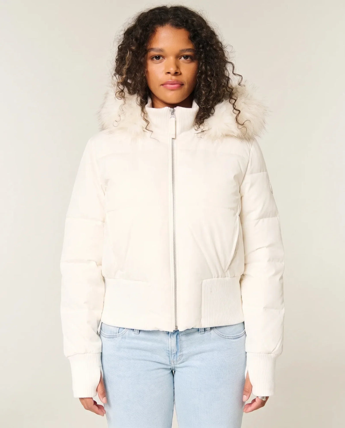 Blythe Puffer Jacket for Women - Cropped Hooded Zip-Up