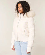 Blythe Puffer Jacket for Women - Cropped Hooded Zip-Up