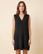 Bryn Sweater Dress for Women - Cable Knit V-Neck Sleeveless Mini
