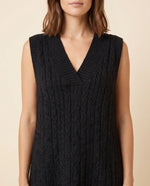 Bryn Sweater Dress for Women - Cable Knit V-Neck Sleeveless Mini