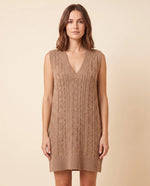 Bryn Sweater Dress for Women - Cable Knit V-Neck Sleeveless Mini