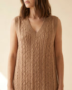 Bryn Sweater Dress for Women - Cable Knit V-Neck Sleeveless Mini