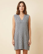 Bryn Sweater Dress for Women - Cable Knit V-Neck Sleeveless Mini
